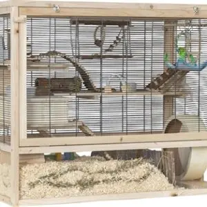 Trixie knaagdierenverblijf muizen hout 100 x 50 x 80 cm – met tralies - Afbeelding 1