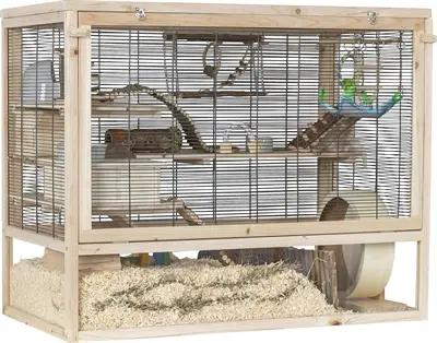 Trixie knaagdierenverblijf muizen hout 100 x 50 x 80 cm – met tralies