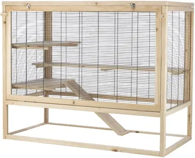 Trixie knaagdierenverblijf muizen hout 100 x 50 x 80 cm – met tralies - Afbeelding 3