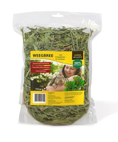 Utopia weegbree 750 g – snack voor konijnen en knaagdieren