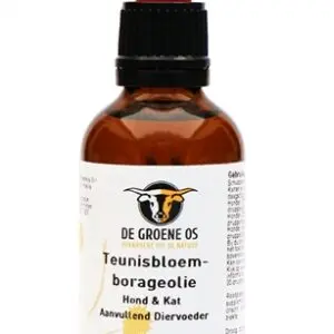 De Groene Os teunisbloem-borageolie 50 ml – supplement hond en kat - Afbeelding 1