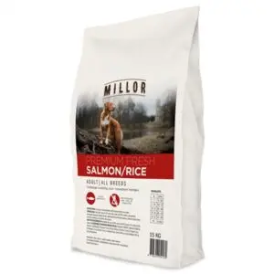 Millor hondenvoer Adult zalm en rijst 15 kg – complete brok - Afbeelding 1