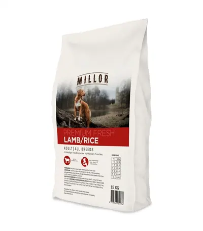 Millor hondenvoer Premium Extruded Fresh Adult lam en rijst 15 kg