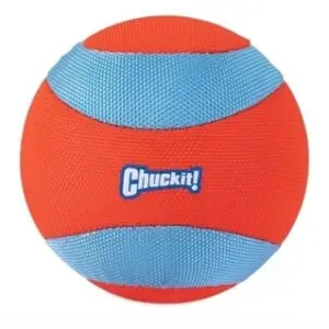 Chuckit Amphibious Mega Ball hondenbal 12 cm – oranje/blauw, drijvend - Afbeelding 1