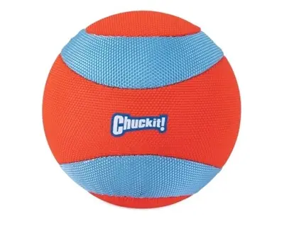 Chuckit Amphibious Mega Ball hondenbal 12 cm – oranje/blauw, drijvend