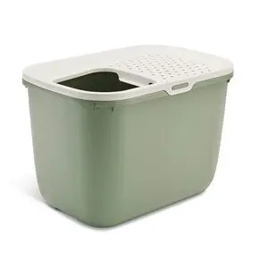 Savic kattenbak Hop In Botanical groen 58,5 x 39 x 39,5 cm - Afbeelding 1