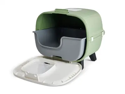 Savic kattenbak Mira Botanical groen 55,5 x 44 x 49,5 cm – op pootjes - Afbeelding 4