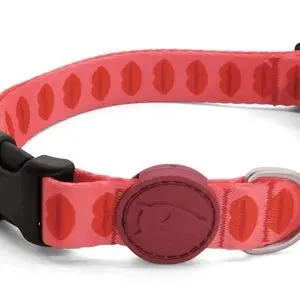 Morso hondenhalsband gerecycled Lipstick roze 30-42 x 1,5 cm - Afbeelding 1