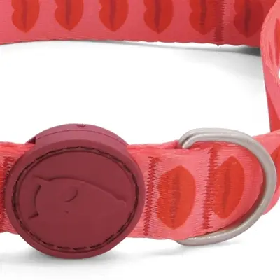 Morso hondenhalsband gerecycled Lipstick roze 37-58 x 2,5 cm - Afbeelding 5