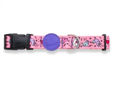 Morso hondenhalsband Sweet Tweet roze 30-42 x 1,5 cm – gerecycled - Afbeelding 4