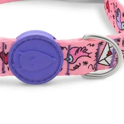 Morso hondenhalsband Sweet Tweet roze 30-42 x 1,5 cm – gerecycled - Afbeelding 5