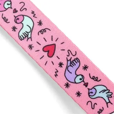 Morso hondenhalsband Sweet Tweet roze 43-70 x 2,5 cm – gerecycled - Afbeelding 6