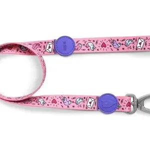 Morso hondenriem Sweet Tweet roze 120 x 1,5 cm – gerecycled, tot 20 kg - Afbeelding 1