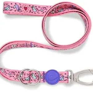 Morso hondenriem verstelbaar Sweet Tweet roze 75-230 x 1,5 cm – tot 4 kg - Afbeelding 1