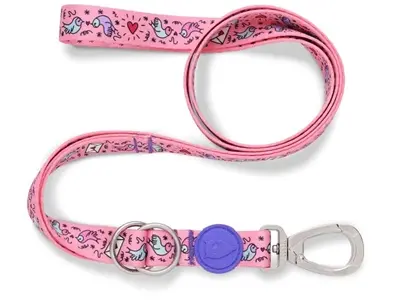 Morso hondenriem verstelbaar Sweet Tweet roze 65-200 x 2,5 cm – tot 80 kg