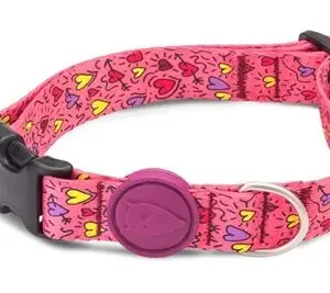 Morso hondenhalsband Pink Think roze 30-42 x 1,5 cm – gerecycled - Afbeelding 1