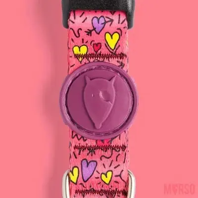 Morso hondenhalsband Pink Think roze 30-42 x 1,5 cm – gerecycled - Afbeelding 6
