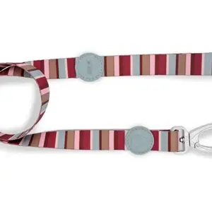 Morso hondenriem Skyline rood/roze 120 x 1,5 cm – gerecycled, tot 6 kg - Afbeelding 1