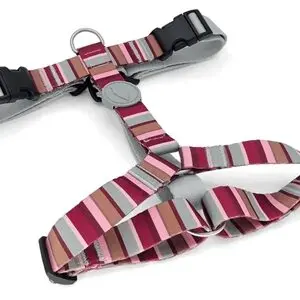 Morso hondentuig H-tuig Skyline rood/roze 40-55 x 1,5 cm – gerecycled - Afbeelding 1