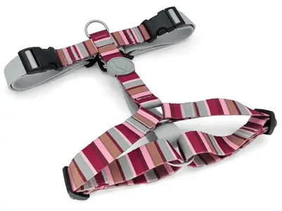 Morso hondentuig H-tuig Skyline rood/roze 60-80 x 2,5 cm – gerecycled