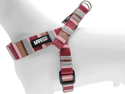 Morso mini hondentuig Skyline rood/roze 32-41 x 2,5 cm – voor kleine honden - Afbeelding 5