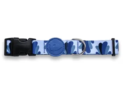Morso hondenhalsband gerecycled Splash blauw 30-42 x 1,5 cm - Afbeelding 4