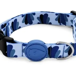 Morso hondenhalsband gerecycled Splash blauw 37-58 x 2,5 cm - Afbeelding 1