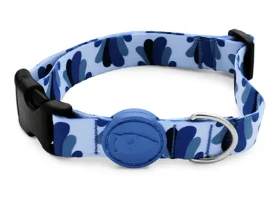 Morso hondenhalsband gerecycled Splash blauw 37-58 x 2,5 cm