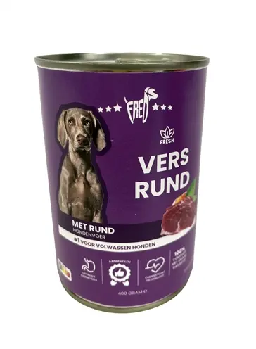 Freds hondenvoer blik vers rund 12 x 400 g – natvoer