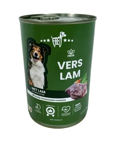 Freds hondenvoer blik vers lam 12 x 400 g – natvoer