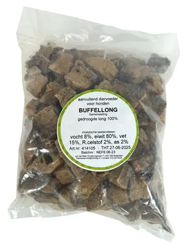 Petsnack buffellong blokjes 250-300 g – kauwsnack voor honden - Afbeelding 5