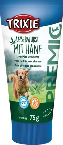 Trixie leverworst met hennep in tube 12 x 75 g – paté voor honden
