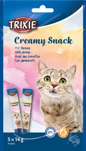 Trixie Creamy Snack garnalen 6 x 5 x 14 g – vloeibare kattensnack