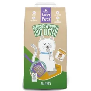 Easypets Biodegradable Classic houtkorrels kattenbakvulling 10 liter - Afbeelding 1