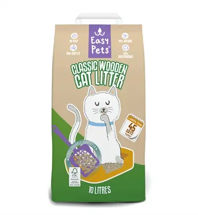 Easypets Biodegradable Classic houtkorrels kattenbakvulling 10 liter