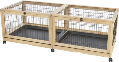 Trixie Indoor verblijf cavia's en konijnen 150 x 50 x 60 cm – wieltjes - Afbeelding 4