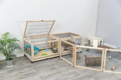Trixie Indoor verblijf cavia's en konijnen 150 x 50 x 60 cm – wieltjes - Afbeelding 11