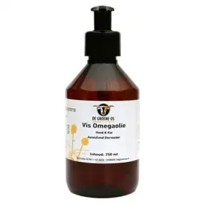 De Groene Os Vis Omega visolie 250 ml – EPA en DHA, hond en kat - Afbeelding 1