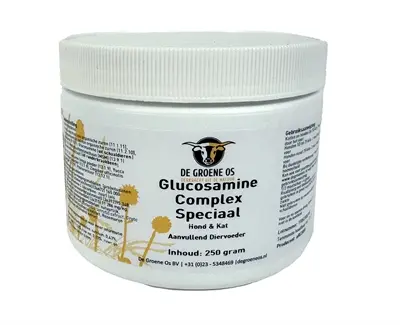 De Groene Os Glucosamine Complex Speciaal 250 g – hond en kat