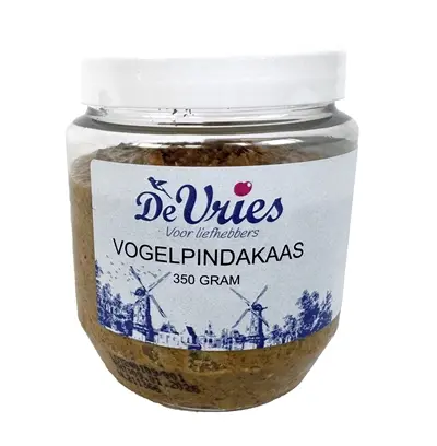 De Vries vogelpindakaas 350 g – calorierijk voer voor tuinvogels