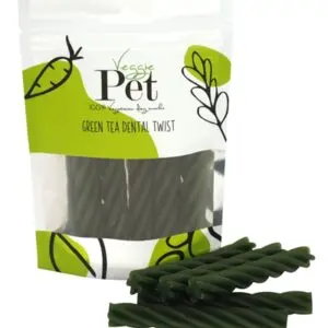 Veggie Pet kauwsnacks Green Tea Dental Twist 100 g – plantaardig - Afbeelding 1