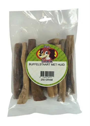 Petsnack buffelstaart met huid 250 g – kauwsnack voor honden - Afbeelding 4