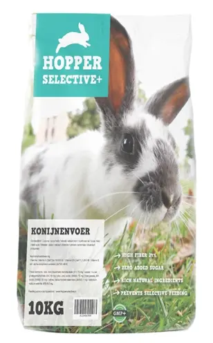 Hopper Selective konijnenvoer 10 kg – hoog vezelgehalte