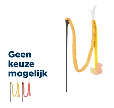 Fofos kattenhengel assorti 34 cm – kunststof met sliert