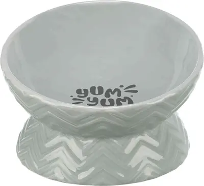 Trixie verhoogde voerbak keramiek grijs 350 ml – ergonomisch, voor honden