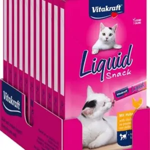Vitakraft Cat-Liquid Snack kip en taurine 11 x 90 g - Afbeelding 1