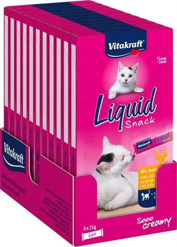 Vitakraft Cat-Liquid Snack kip en taurine 11 x 90 g