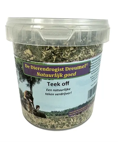 Dierendrogist Teek Off 400 g – voedingssupplement voor honden tegen teken