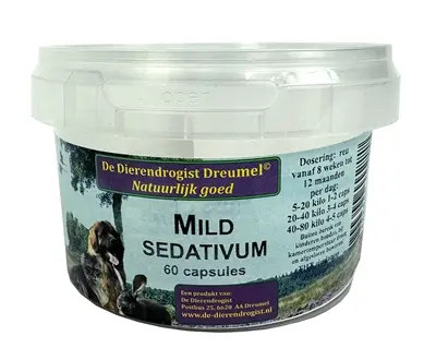 Dierendrogist mild sedativum capsules 60 stuks – kalmerend, hond
