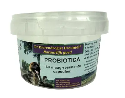 Dierendrogist probiotica capsules 60 stuks – maagsapresistent, hond